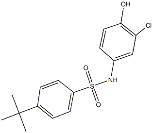 4-tert-butyl-N-(3-chloro-4-hydroxyphenyl)benzenesulfonamide 化学構造式