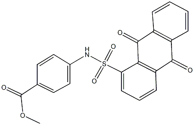 methyl 4-{[(9,10-dioxo-9,10-dihydro-1-anthracenyl)sulfonyl]amino}benzoate,333310-77-3,结构式