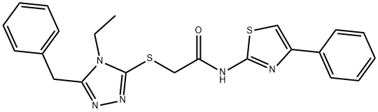 2-{[4-ethyl-5-(phenylmethyl)-4H-1,2,4-triazol-3-yl]sulfanyl}-N-(4-phenyl-1,3-thiazol-2-yl)acetamide Structure