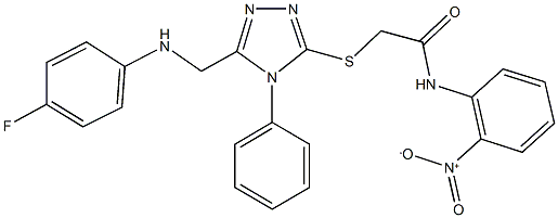 2-({5-[(4-fluoroanilino)methyl]-4-phenyl-4H-1,2,4-triazol-3-yl}sulfanyl)-N-{2-nitrophenyl}acetamide Structure