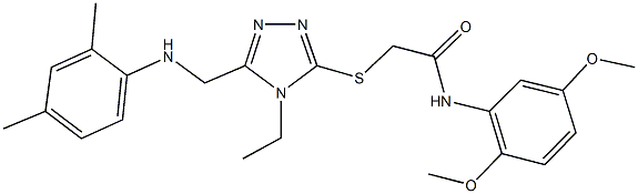 333312-17-7 N-(2,5-dimethoxyphenyl)-2-({5-[(2,4-dimethylanilino)methyl]-4-ethyl-4H-1,2,4-triazol-3-yl}sulfanyl)acetamide