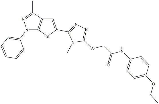 N-(4-ethoxyphenyl)-2-{[4-methyl-5-(3-methyl-1-phenyl-1H-thieno[2,3-c]pyrazol-5-yl)-4H-1,2,4-triazol-3-yl]sulfanyl}acetamide Struktur