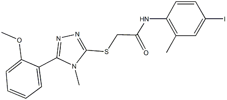 333312-62-2 N-(4-iodo-2-methylphenyl)-2-({4-methyl-5-[2-(methyloxy)phenyl]-4H-1,2,4-triazol-3-yl}sulfanyl)acetamide