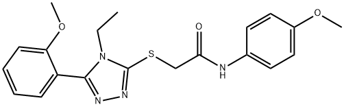 2-({4-ethyl-5-[2-(methyloxy)phenyl]-4H-1,2,4-triazol-3-yl}sulfanyl)-N-[4-(methyloxy)phenyl]acetamide Structure