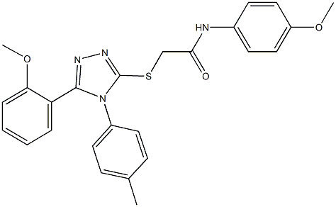 N-(4-methoxyphenyl)-2-{[5-(2-methoxyphenyl)-4-(4-methylphenyl)-4H-1,2,4-triazol-3-yl]sulfanyl}acetamide,333313-43-2,结构式