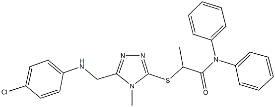 2-({5-[(4-chloroanilino)methyl]-4-methyl-4H-1,2,4-triazol-3-yl}sulfanyl)-N,N-diphenylpropanamide,333313-83-0,结构式