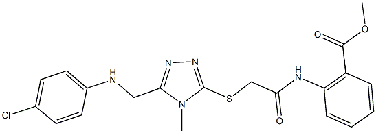 methyl 2-{[({5-[(4-chloroanilino)methyl]-4-methyl-4H-1,2,4-triazol-3-yl}sulfanyl)acetyl]amino}benzoate Structure
