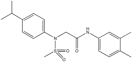 N-(3,4-dimethylphenyl)-2-[4-isopropyl(methylsulfonyl)anilino]acetamide 化学構造式