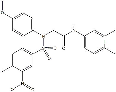 N-(3,4-dimethylphenyl)-2-[({3-nitro-4-methylphenyl}sulfonyl)-4-methoxyanilino]acetamide 结构式