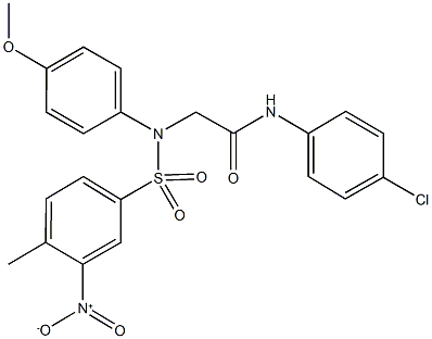 N-(4-chlorophenyl)-2-[({3-nitro-4-methylphenyl}sulfonyl)-4-methoxyanilino]acetamide,333321-25-8,结构式