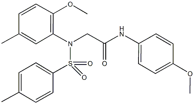2-{2-methoxy-5-methyl[(4-methylphenyl)sulfonyl]anilino}-N-(4-methoxyphenyl)acetamide Struktur