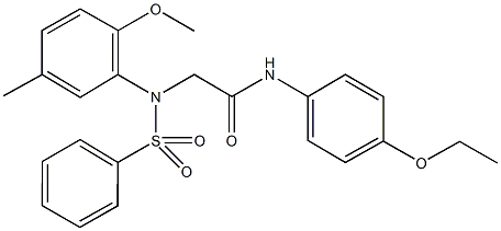 N-(4-ethoxyphenyl)-2-[2-methoxy-5-methyl(phenylsulfonyl)anilino]acetamide 结构式