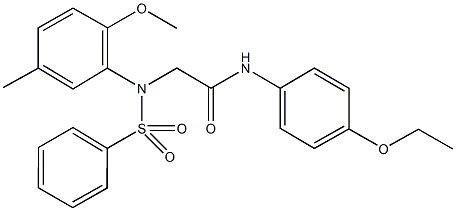 N-(4-ethoxyphenyl)-2-[2-methoxy-5-methyl(phenylsulfonyl)anilino]acetamide Struktur