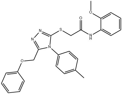 N-(2-methoxyphenyl)-2-{[4-(4-methylphenyl)-5-(phenoxymethyl)-4H-1,2,4-triazol-3-yl]sulfanyl}acetamide Struktur