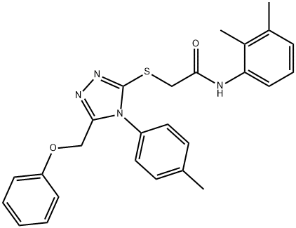 N-(2,3-dimethylphenyl)-2-{[4-(4-methylphenyl)-5-(phenoxymethyl)-4H-1,2,4-triazol-3-yl]sulfanyl}acetamide 结构式