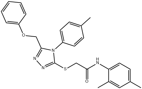 N-(2,4-dimethylphenyl)-2-{[4-(4-methylphenyl)-5-(phenoxymethyl)-4H-1,2,4-triazol-3-yl]sulfanyl}acetamide,333322-65-9,结构式