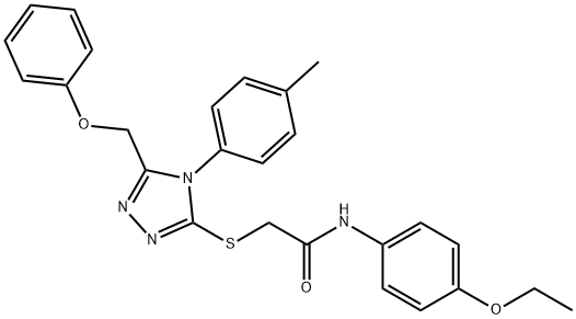 N-(4-ethoxyphenyl)-2-{[4-(4-methylphenyl)-5-(phenoxymethyl)-4H-1,2,4-triazol-3-yl]sulfanyl}acetamide,333322-66-0,结构式