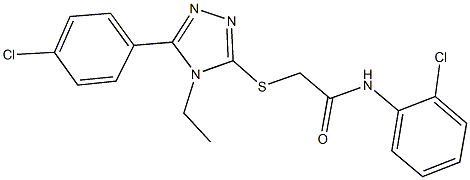N-(2-chlorophenyl)-2-{[5-(4-chlorophenyl)-4-ethyl-4H-1,2,4-triazol-3-yl]sulfanyl}acetamide Structure