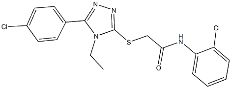 N-(2-chlorophenyl)-2-{[5-(4-chlorophenyl)-4-ethyl-4H-1,2,4-triazol-3-yl]sulfanyl}acetamide Struktur