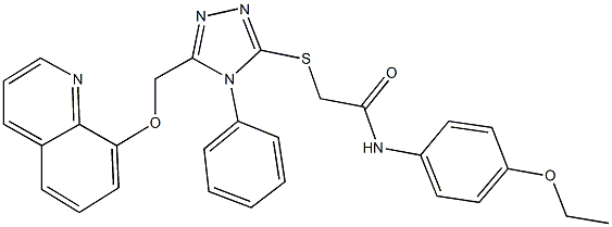 N-(4-ethoxyphenyl)-2-({4-phenyl-5-[(8-quinolinyloxy)methyl]-4H-1,2,4-triazol-3-yl}sulfanyl)acetamide Structure