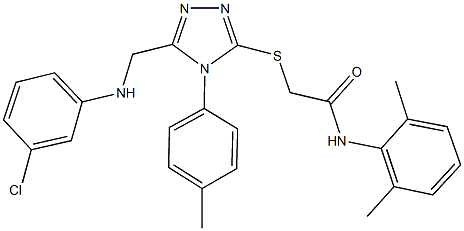 2-{[5-[(3-chloroanilino)methyl]-4-(4-methylphenyl)-4H-1,2,4-triazol-3-yl]sulfanyl}-N-(2,6-dimethylphenyl)acetamide,333324-38-2,结构式
