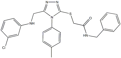 N-benzyl-2-{[5-[(3-chloroanilino)methyl]-4-(4-methylphenyl)-4H-1,2,4-triazol-3-yl]sulfanyl}acetamide Structure
