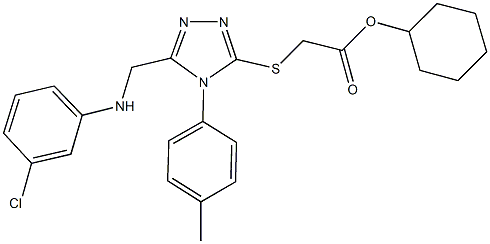 cyclohexyl {[5-[(3-chloroanilino)methyl]-4-(4-methylphenyl)-4H-1,2,4-triazol-3-yl]sulfanyl}acetate,333324-42-8,结构式