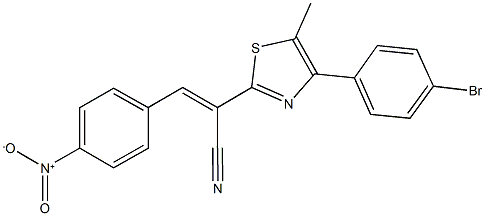 2-[4-(4-bromophenyl)-5-methyl-1,3-thiazol-2-yl]-3-{4-nitrophenyl}acrylonitrile Struktur