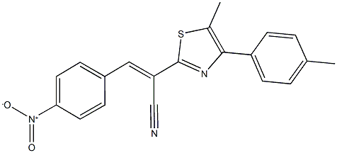 3-{4-nitrophenyl}-2-[5-methyl-4-(4-methylphenyl)-1,3-thiazol-2-yl]acrylonitrile Struktur