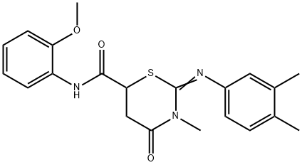 333328-02-2 2-[(3,4-dimethylphenyl)imino]-N-(2-methoxyphenyl)-3-methyl-4-oxo-1,3-thiazinane-6-carboxamide