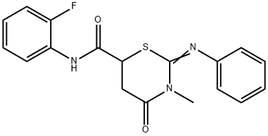 333328-07-7 N-(2-fluorophenyl)-3-methyl-4-oxo-2-(phenylimino)-1,3-thiazinane-6-carboxamide