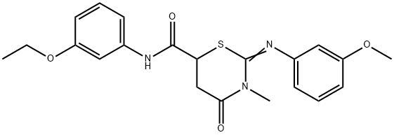 N-(3-ethoxyphenyl)-2-[(3-methoxyphenyl)imino]-3-methyl-4-oxo-1,3-thiazinane-6-carboxamide Structure