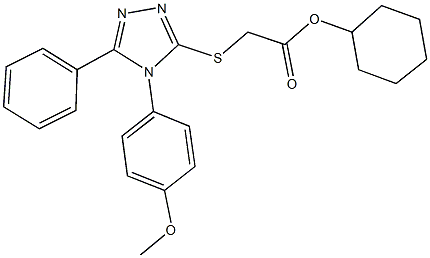 cyclohexyl {[4-(4-methoxyphenyl)-5-phenyl-4H-1,2,4-triazol-3-yl]sulfanyl}acetate 化学構造式