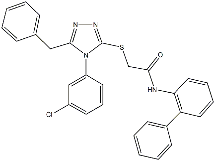 333330-42-0 2-{[5-benzyl-4-(3-chlorophenyl)-4H-1,2,4-triazol-3-yl]sulfanyl}-N-[1,1'-biphenyl]-2-ylacetamide