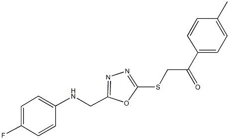 333330-76-0 2-[(5-{[(4-fluorophenyl)amino]methyl}-1,3,4-oxadiazol-2-yl)sulfanyl]-1-(4-methylphenyl)ethanone