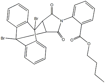 butyl 2-(1,8-dibromo-16,18-dioxo-17-azapentacyclo[6.6.5.0~2,7~.0~9,14~.0~15,19~]nonadeca-2,4,6,9,11,13-hexaen-17-yl)benzoate Structure