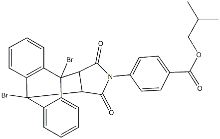 isobutyl 4-(1,8-dibromo-16,18-dioxo-17-azapentacyclo[6.6.5.0~2,7~.0~9,14~.0~15,19~]nonadeca-2,4,6,9,11,13-hexaen-17-yl)benzoate,333340-63-9,结构式