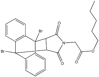 pentyl (1,8-dibromo-16,18-dioxo-17-azapentacyclo[6.6.5.0~2,7~.0~9,14~.0~15,19~]nonadeca-2,4,6,9,11,13-hexaen-17-yl)acetate Structure