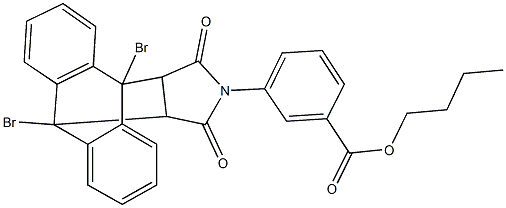 butyl 3-(1,8-dibromo-16,18-dioxo-17-azapentacyclo[6.6.5.0~2,7~.0~9,14~.0~15,19~]nonadeca-2,4,6,9,11,13-hexaen-17-yl)benzoate Structure