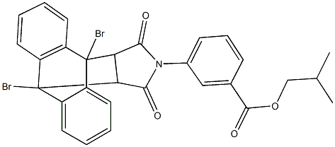 isobutyl 3-(1,8-dibromo-16,18-dioxo-17-azapentacyclo[6.6.5.0~2,7~.0~9,14~.0~15,19~]nonadeca-2,4,6,9,11,13-hexaen-17-yl)benzoate Structure