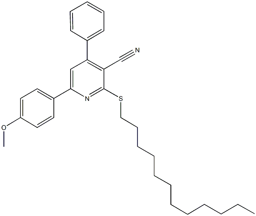 2-(dodecylsulfanyl)-6-(4-methoxyphenyl)-4-phenylnicotinonitrile,333341-06-3,结构式