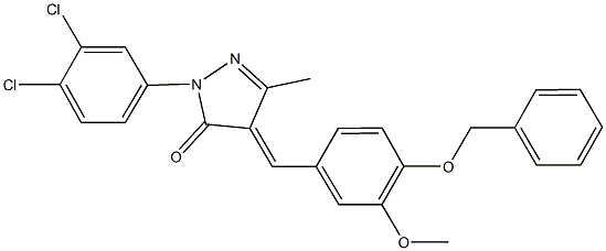 4-[4-(benzyloxy)-3-methoxybenzylidene]-2-(3,4-dichlorophenyl)-5-methyl-2,4-dihydro-3H-pyrazol-3-one Struktur