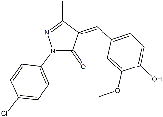2-(4-chlorophenyl)-4-(4-hydroxy-3-methoxybenzylidene)-5-methyl-2,4-dihydro-3H-pyrazol-3-one,333342-16-8,结构式