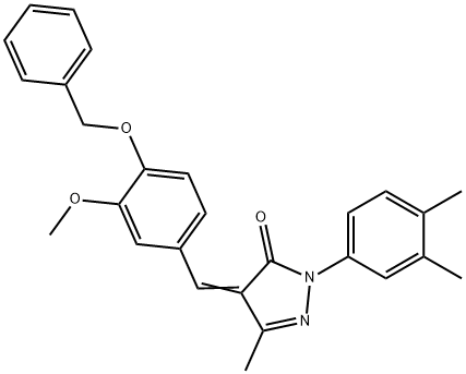 4-[4-(benzyloxy)-3-methoxybenzylidene]-2-(3,4-dimethylphenyl)-5-methyl-2,4-dihydro-3H-pyrazol-3-one,333342-47-5,结构式