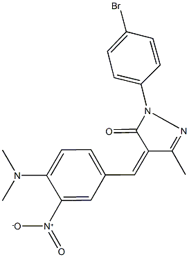 2-(4-bromophenyl)-4-{4-(dimethylamino)-3-nitrobenzylidene}-5-methyl-2,4-dihydro-3H-pyrazol-3-one Struktur