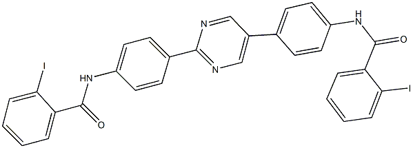 2-iodo-N-[4-(2-{4-[(2-iodobenzoyl)amino]phenyl}-5-pyrimidinyl)phenyl]benzamide 结构式