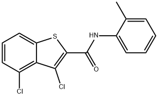 3,4-dichloro-N-(2-methylphenyl)-1-benzothiophene-2-carboxamide 化学構造式