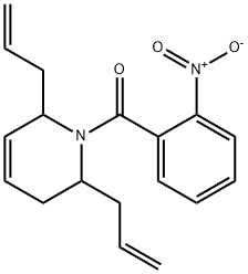 2,6-diallyl-1-{2-nitrobenzoyl}-1,2,3,6-tetrahydropyridine 化学構造式