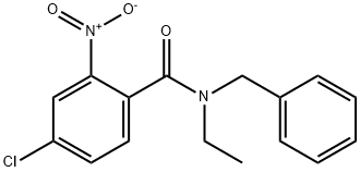 N-benzyl-4-chloro-N-ethyl-2-nitrobenzamide Struktur