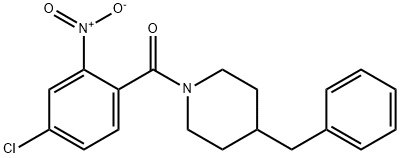 4-benzyl-1-{4-chloro-2-nitrobenzoyl}piperidine Struktur